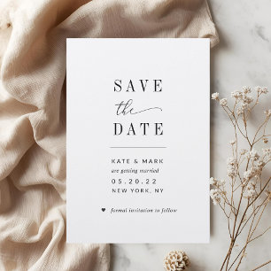 Modern Minimalist Digital Wedding Save the Date