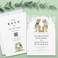 Modern Minimalist Dinosaur Theme Wedding