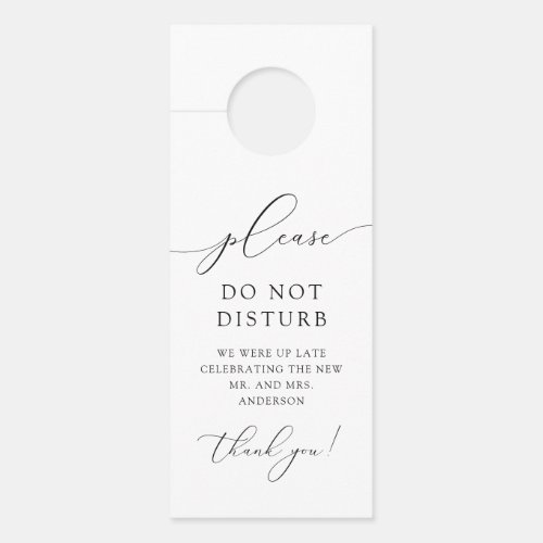 Modern Minimalist Do Not Disturb Wedding Hotel Door Hanger