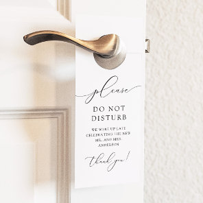 Modern Minimalist Do Not Disturb Wedding Hotel Door Hanger
