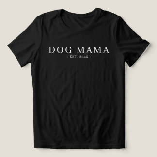 Modern Minimalist Dog Mama Established Date Tri-Blend Shirt