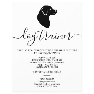 Modern Minimalist Dog Silhouette - Dog Trainer Flyer