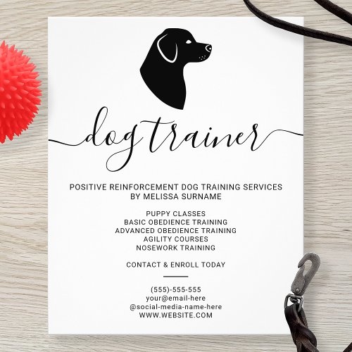 Modern Minimalist Dog Silhouette _ Dog Trainer Flyer