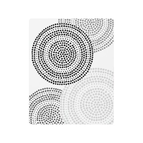 Modern Minimalist Dot Geometric Circle Black Grey Metal Print