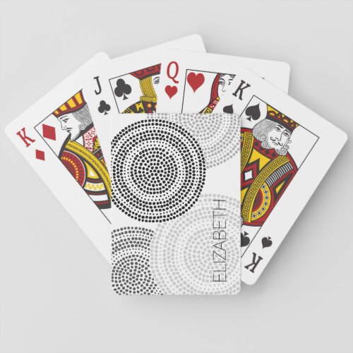 Modern Minimalist Dot Geometric Circle Black Grey Poker Cards