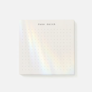 Modern Minimalist Dot Grid Personalized Name Post-it Notes