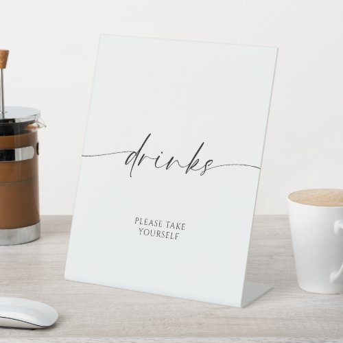 Modern Minimalist Drinks  Pedestal Sign