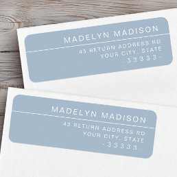 Modern minimalist dusty blue return address label