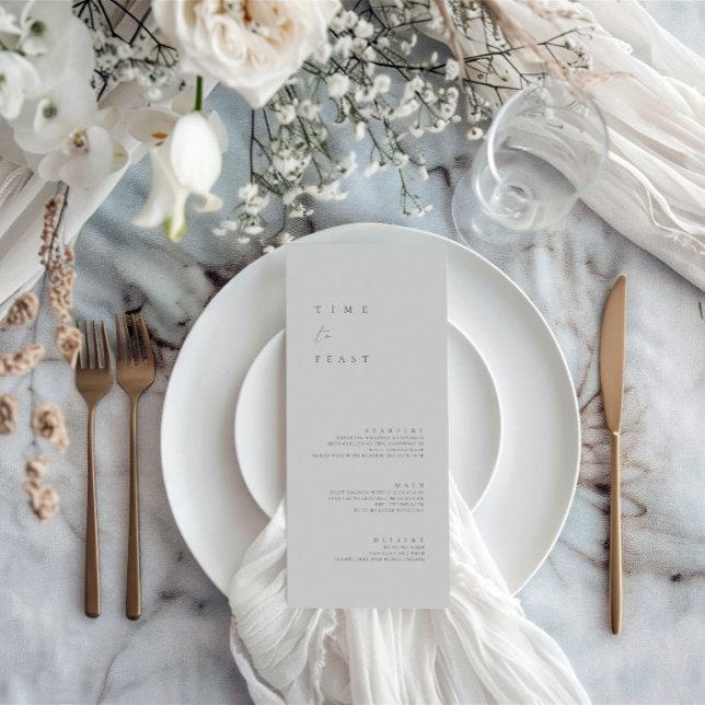 Modern Minimalist Dusty Blue Wedding Flat Menu (Modern Minimalist Dusty Blue Wedding Flat Menu)