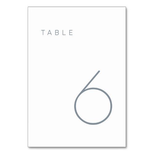 Modern Minimalist Dusty Blue  White Table Number