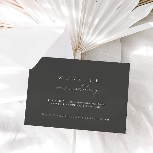 Modern Minimalist Dusty Gray Wedding Website Card