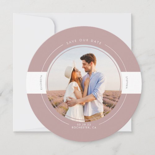 Modern Minimalist Dusty Pink Save the Date Photo