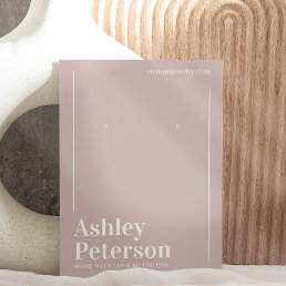 Modern minimalist dusty rose font earring business card