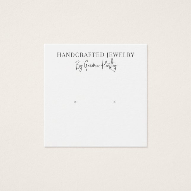 Modern Minimalist Earring Jewelry Display Cards (Front)