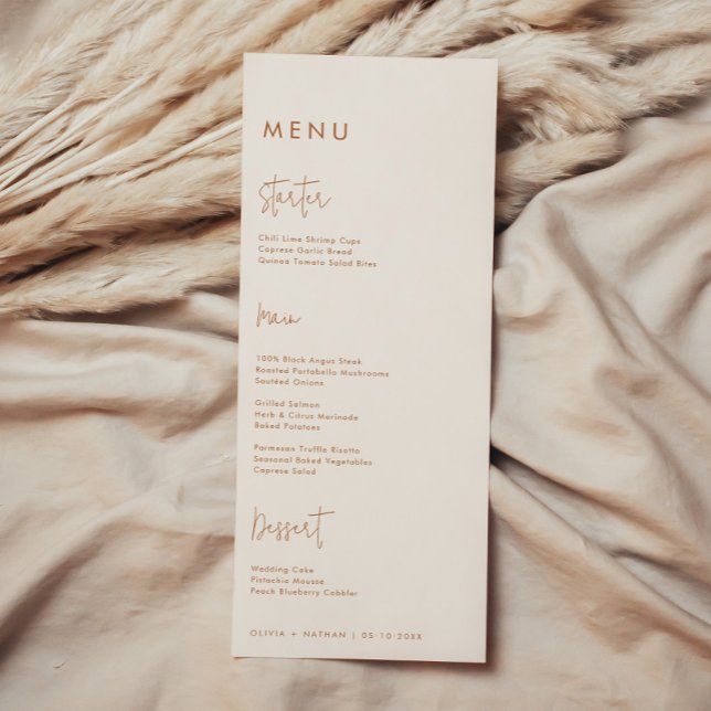 Modern Minimalist Earthy Wedding Menu (Creator Uploaded)