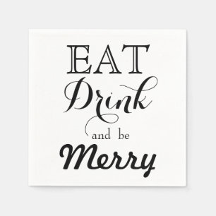 Modern Minimalist Eat Drink and be Married Paper Napkins