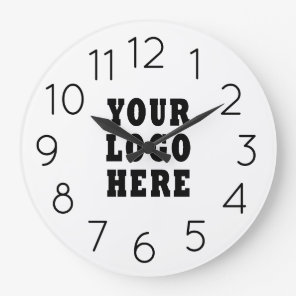 Modern Minimalist Editable Company Business Logo  Large Clock
