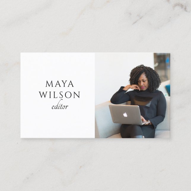 Modern Minimalist Editor Business Card (Front)