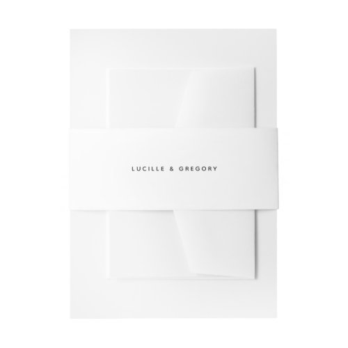 Modern Minimalist Editorial All Caps Seafoam Invitation Belly Band