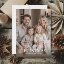 Modern Minimalist Editorial Photo Christmas Card
