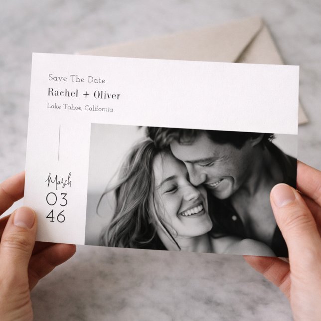 Modern Minimalist Editorial Photo Save the Date (Creator Uploaded)