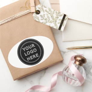 Modern, Minimalist, Elegant and Customizable  Oval Sticker