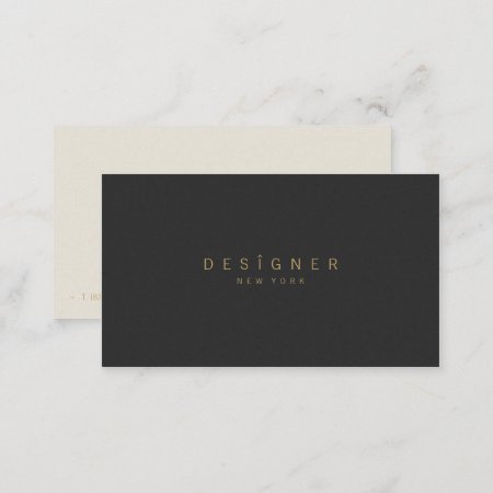 Modern Minimalist Elegant Beige Black Professional Business Card