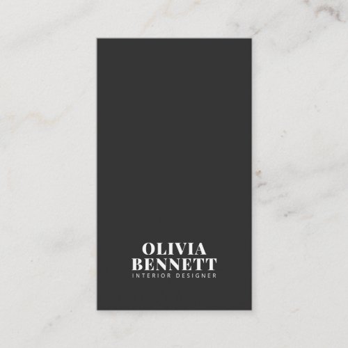 Modern minimalist elegant black interior designer business card