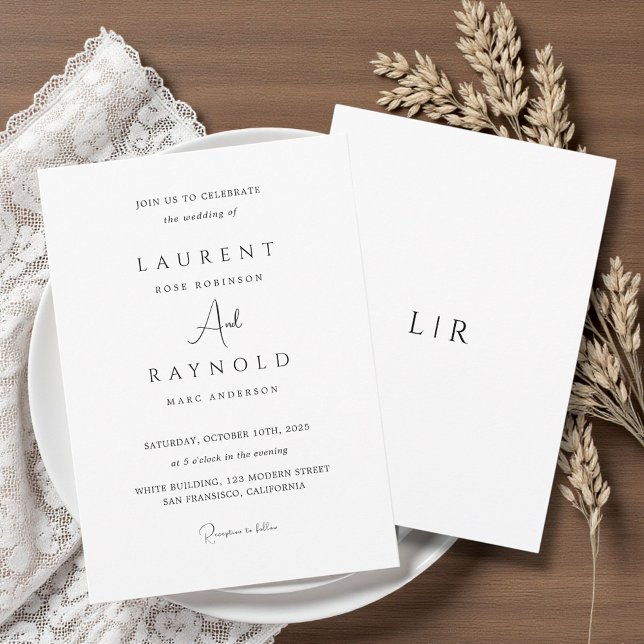 Modern Minimalist Elegant Black White  Invitation (Creator Uploaded)