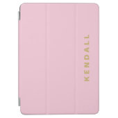 Modern Minimalist Elegant Blush Pink Monogrammed iPad Air Cover (Front)