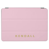 Modern Minimalist Elegant Blush Pink Monogrammed iPad Air Cover (Horizontal)
