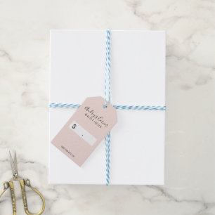 Modern minimalist elegant blush pink retail hang gift tags