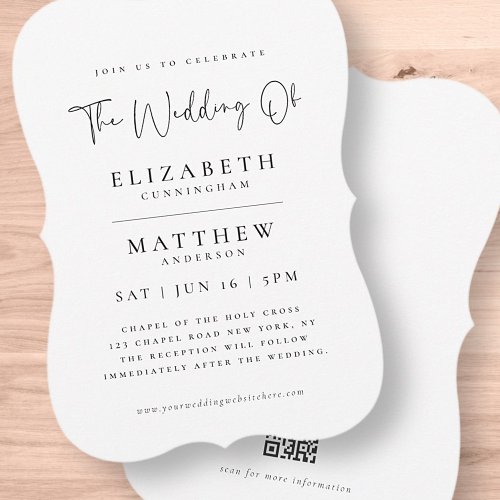 Modern Minimalist Elegant Chic Simple Wedding Invitation