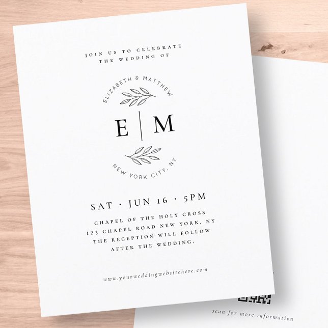 Modern Minimalist Elegant Chic Wedding Invitation (Creator Uploaded)