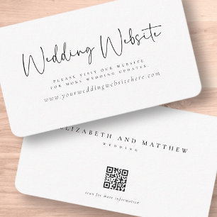 Modern Minimalist Elegant Chic Wedding Website Enclosure Card