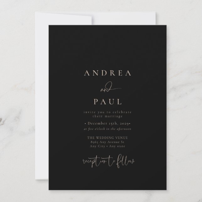 Modern Minimalist Elegant Classic Photo Wedding Invitation (Front)