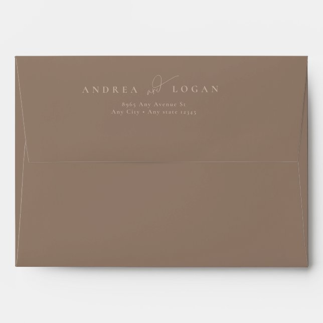 Modern Minimalist Elegant Classic Wedding Envelope (Back (Top Flap))