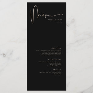 Modern Minimalist Elegant Classic Wedding Menu