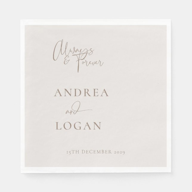 Modern Minimalist Elegant Classic Wedding Napkins (Front)