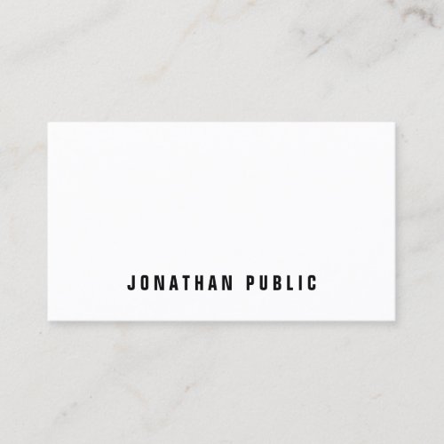 Modern Minimalist Elegant Clean Professional Plain Business Card