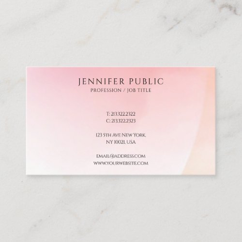 Modern Minimalist Elegant Colorful Template Trendy Business Card