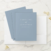 Modern Minimalist Elegant Custom Wedding Blue