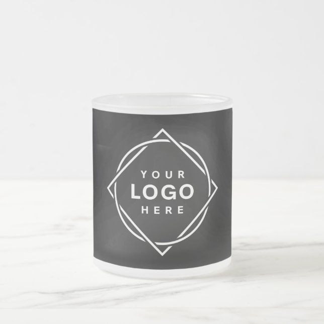 Modern, Minimalist, Elegant & Customizable  Frosted Glass Coffee Mug (Center)