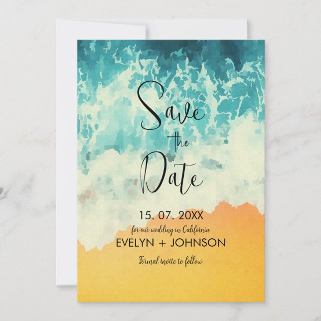 Modern, Minimalist, Elegant & Customizable Save The Date (Front)