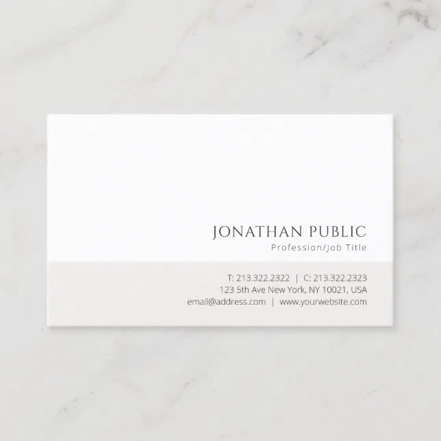 Modern Minimalist Elegant Design Professional Chic Business Card | Zazzle