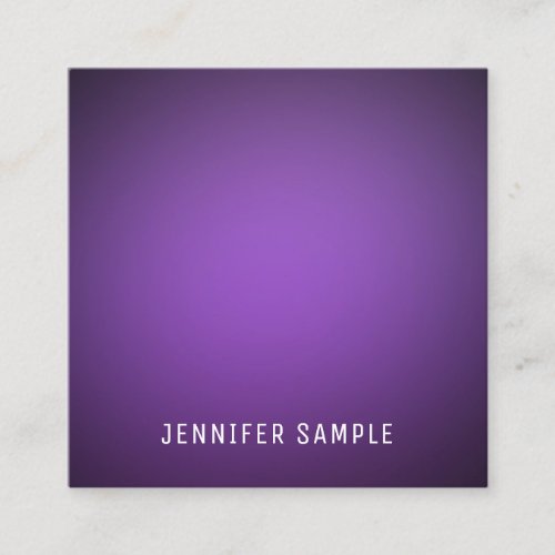 Modern Minimalist Elegant Design Purple Template Square Business Card