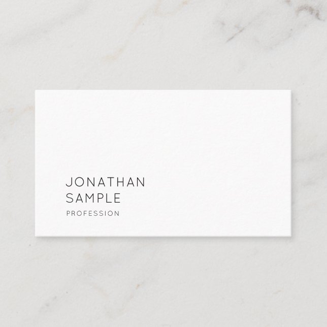 Modern Minimalist Elegant Design Simple Plain Chic Business Card (Front)