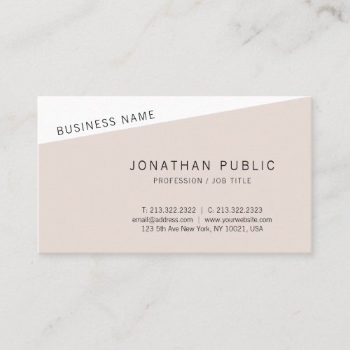 Modern Minimalist Elegant Design Template Business Card