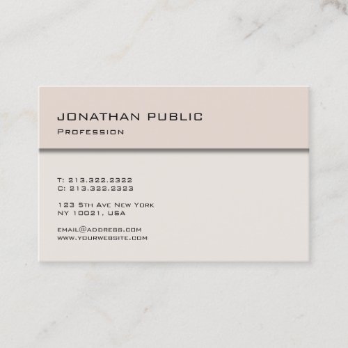 Modern Minimalist Elegant Design Trendy Template Business Card