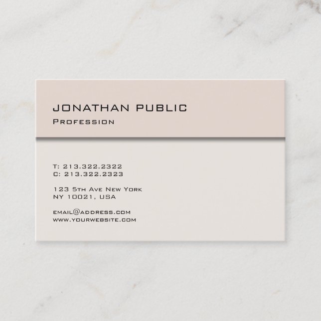 Modern Minimalist Elegant Design Trendy Template Business Card (Front)